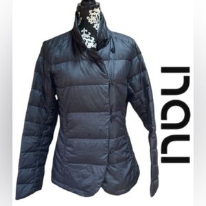 NAU Down Jacket Women’s Large Button Front Soft Insulated Coat with Zip Pockets